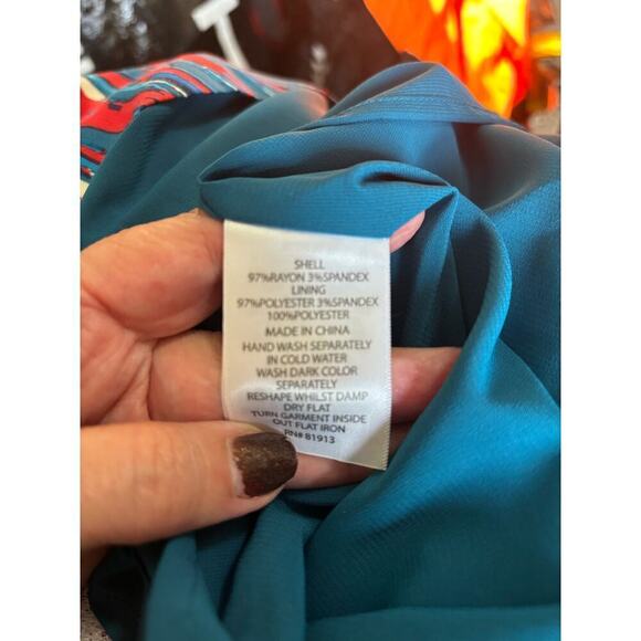 Plenty by Tracy Reese Gallery Row dress, red/blue/cream, 6, colorful, eclectic - Picture 6 of 6